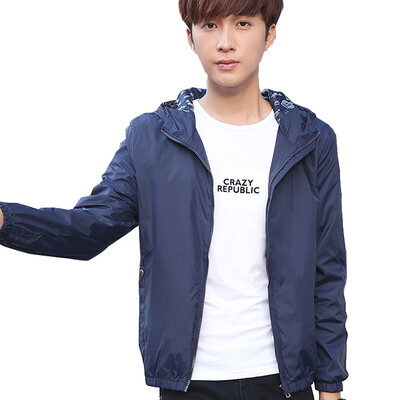 

GEEDO Jacket Spring Men's Thin Hooded Jacket 8606 Black