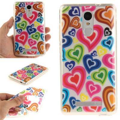 

Colorful love Pattern Soft Thin TPU Rubber Silicone Gel Case Cover for XiaoMi RedMi Note3