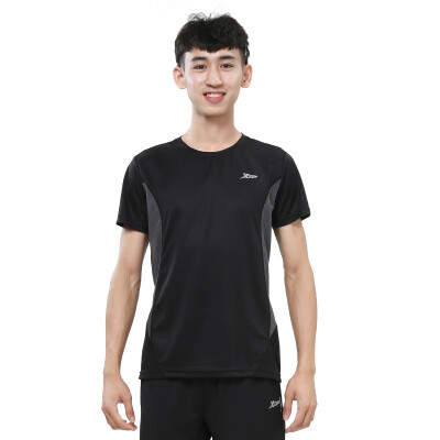 

XTEP Men&39s short-sleeved T-shirt sweatwear sportswear running shirt breathable round neck t-shirt shirt 884229019153 black S