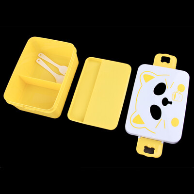 

Cat Face Пластиковые салат Дети Студенты Lunch Box для хранения продуктов с вилкой Ложка