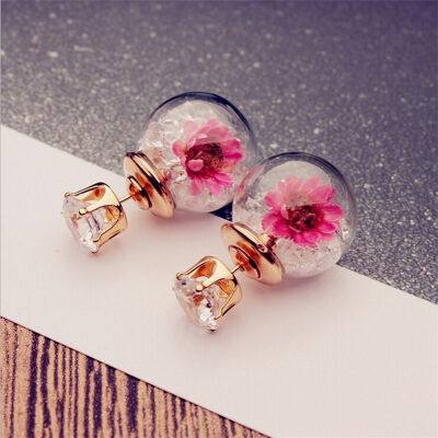 

MyMei Fashion Women Lady Elegant Flower Rhinestone Ear Stud Earrings