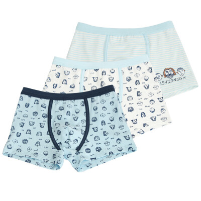 

Hodo Childrens Underwear Flat Angle 95 Cotton Boxer 3 Boxed HDK783 Blue White 120