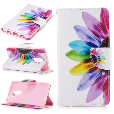 

Colorful flower Design PU Leather Flip Cover Wallet Card Holder Case for HUAWEI Honor 6X