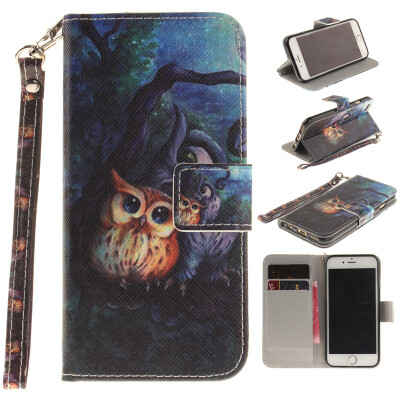

Oil painting owl Design PU Leather Flip Cover Wallet Card Holder Case for IPHONE 6 Plus/6S Plus