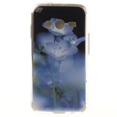 

Blue flower Pattern Soft Thin TPU Rubber Silicone Gel Case Cover for SAMSUNG Galaxy Ace 4 G313h