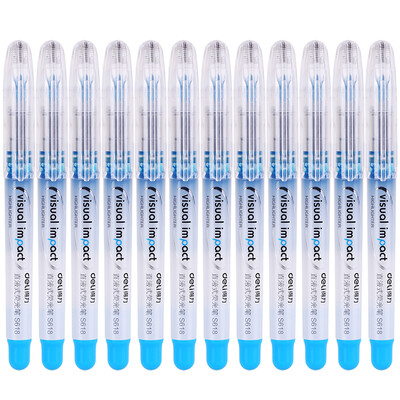 

Deli blue straight liquid marker fluorescent pen marker 12 pcs box S618