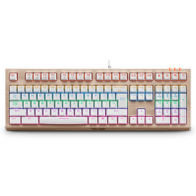 

Rapoo V510S смешанного цвет с подсветкой игровой механической клавиатуры с подсветкой клавиатуры игровой панели клавиатуры игрового золото черный вал