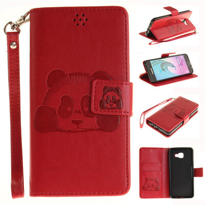 

Red Panda Style Embossing Classic Flip Cover with Stand Function and Credit Card Slot for SAMSUNG GALAXY A3 2016/A310