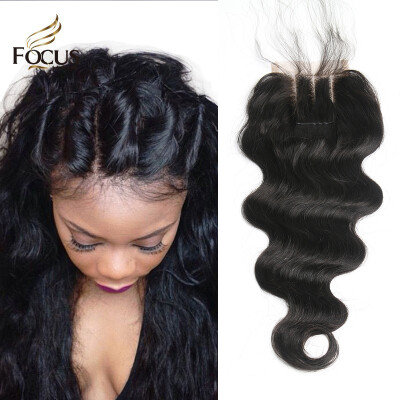 

7A Lace Closure Bleached Knots 4x4 Brazilian Body Wave Closure Base Top Virgin Human Hair Closure Free Part Middle Part 3 Way