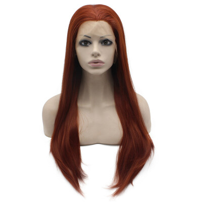 

Long Straight Burgundy Red Natural Synthetic Lace Front Wig