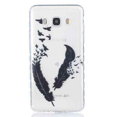 

Two feathers Pattern Soft Thin TPU Rubber Silicone Gel Case Cover for SAMSUNG Galaxy J5 2016J510