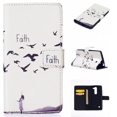 

Faith Design PU Leather Flip Cover Wallet Card Holder Case for LG Spirit H422