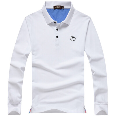 

Bejirog Tie Spring Мужская мода с длинным рукавом Футболка Чистый цвет Casual Lapel POLO Shirt 16001BJ3506 Черный XL