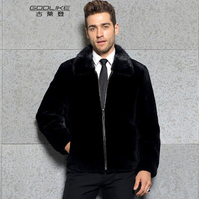 

Men's lamb fur coat short fur jacket with hood winter clothing long sleeve