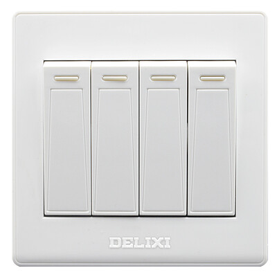 

Delixi DELIXI switch socket panel four open double control Ya white series