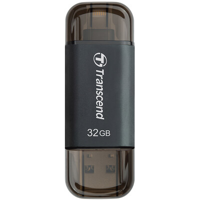 

Transcend (Transcend) 32GBJDG300 Apple, телефон флэш-диск телефона спутник Lightning, USB 3.1 двойной терминал Apple, официальная сертификация Мф Блэк