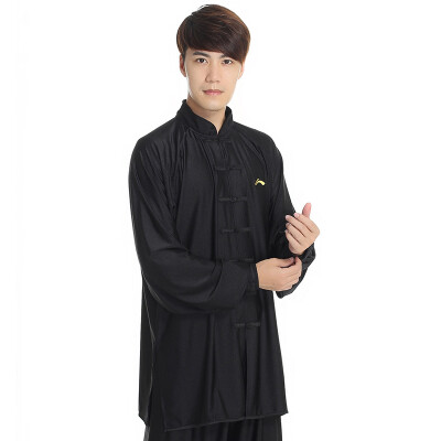 

Li Ning Taiji Мужчины и женщины боевые искусства практикующие униформы tai chi одежда фитнес аэробика утренние упражнения исполнение костюм костюм начальный уровень черный M