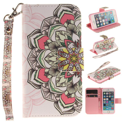 

Multilateral flowers Design PU Leather Flip Cover Wallet Card Holder Case for IPHONE 5/5S/5SE