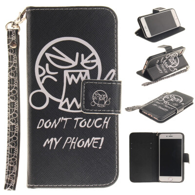 

Do not touch me Design PU Leather Flip Cover Wallet Card Holder Case for IPHONE 7