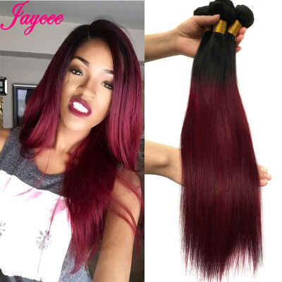 

Grade 8A Rosa Virgin Ombre Malaysian Straight Hair Extensions 1B /99J Red Malaysian Hair Weave Bundles Ombre Two Tone Straight Hai