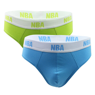 

NBA мужские трусы сплошной цвет Синьцзян хлопок хлопок стрейч удобное молодежное белье 2 установлен цвет синий / флуоресцентный зеленый L