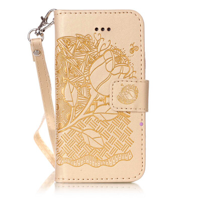 

Golden Rose Дизайн Кожа PU откидная крышка бумажника карты держатель чехол для IPHONE 7PLUS