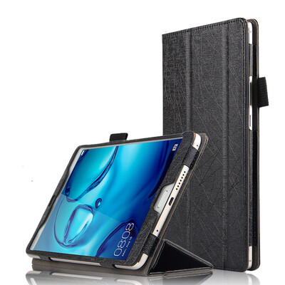 

KOOLIFE Huawei M3 protective sleeve steel wire pattern leather case leather case / bracket leather case Huawei M3 / BTV-W09 flat protective shell 8.4 inches - black