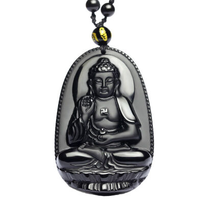 

JIANDAN Рendant Avalokitesvara of obsidian, talisman (including certificate