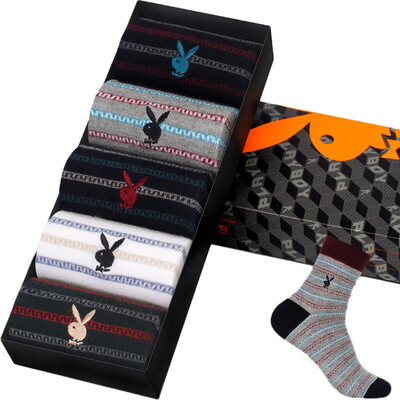 

Playboy PLAYBOY 2697 men socks men socks cotton in the tube sports business leisure breathable cotton socks 5 double gift box in the gray group of multi-color