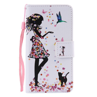 

Girl&Cat Design PU Leather Flip Cover Wallet Card Holder Case for SAMSUNG A310 A32016
