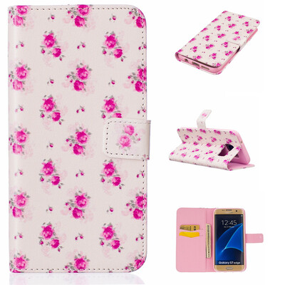 

Little Rose Design PU Leather Flip Cover Wallet Card Holder Case for SAMSUNG GALAXY S7 Edge