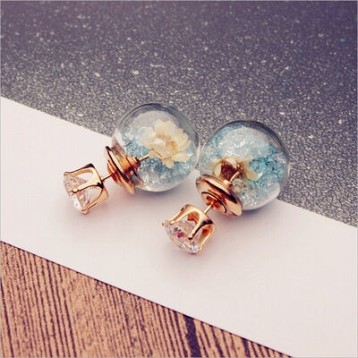 

MyMei Fashion Women Lady Elegant Flower Rhinestone Ear Stud Earrings
