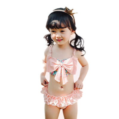 

Qiaohai QIHAI 6608-2 large size children&39s swimsuit split two-piece cute little princess floral bathing suit girl pink XXL code