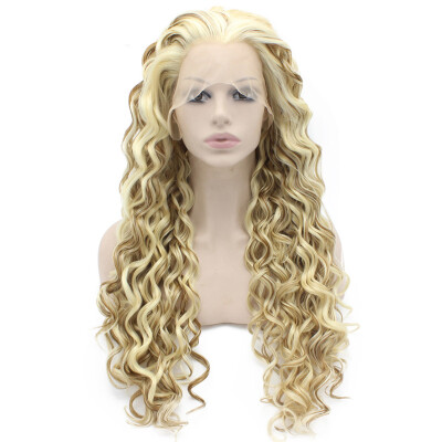 

Iwona Synthetic Hair Lace Front Long Curly Mix Blond Wig