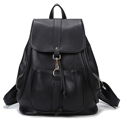 

Fragrant children XIASUAR new hook buckle backpack ladies travel bag shoulder bag black