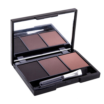 

3 Цвет бровей порошок Палитра Косметический макияж Shading Brush Зеркало Box Брау