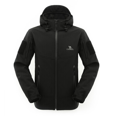 

Camel CAMEL outdoor couple fleece soft shell clothing male 2F14025 black XL