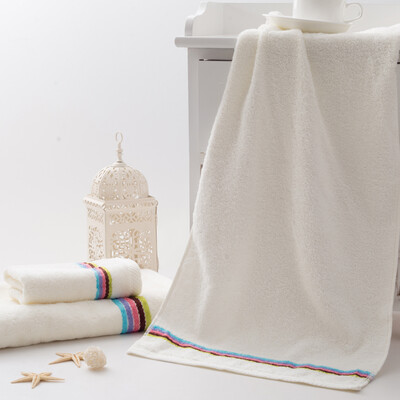 

Fu Li Jie Yu cotton towel absorbent skin-friendly plain multi-arm bath towel 65 * 130cm beige
