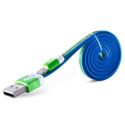 

Capshi Apple 6 5s Data Line Mobile Charger Line USB Power Cord Support iphone5 6s 7 Plus SE ipad air mini Colorful noodle green