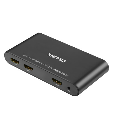 

CE-LINK 2517 HDMI One-in-One 1x2 Splitter 1 In 2 High-Definition Digital Splitter Computer Connection Two Projectors Dual-Port Output Supports 4k 3D Function