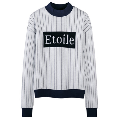 

Semir Women&39s round necklace head flocking loose long-sleeved T-shirt sweater 12316160207 gray tone S