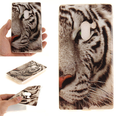 

White Tiger Pattern Soft Thin TPU Rubber Silicone Gel Case Cover for XIAOMI MIX