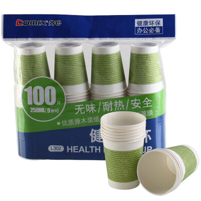 

Comix L302 Extra Thick Disposable Paper Cups 250ml 100 Cups