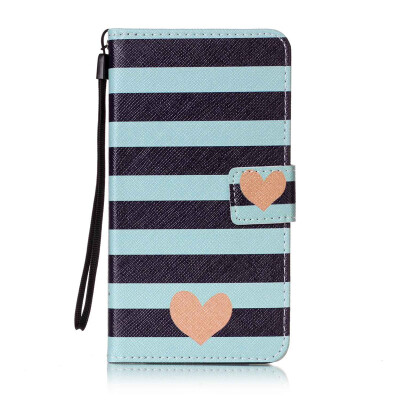 

Blue Stripes Design PU Leather Flip Cover Wallet Card Holder Case for Xiaomi Redmi Note 3