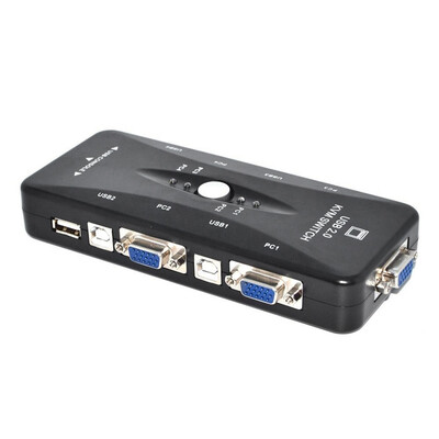 

New USB 2.0 KVM 4 Port SVGA VGA Keyboard Mouse Switch Box Monitor Sharing