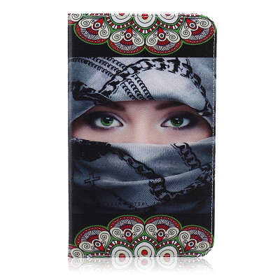 

Arabian girl Style Embossing Classic Flip Cover with Stand Function and Credit Card Slot for SAMSUNG Galaxy Tab 4 T330