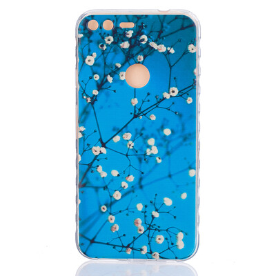 

Plum blossom Pattern Soft Thin TPU Rubber Silicone Gel Case Cover for Google Pixel