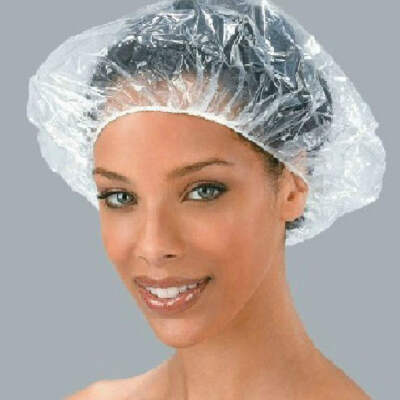 

Disposable Clear Spa Hair Salon Home Shower Bathing Elastic Cap 20 Pcs