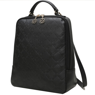 

Red Valley HONGU Shoulder Bag Women Korean casual rhododendron leather backpack H51904407 Paint black