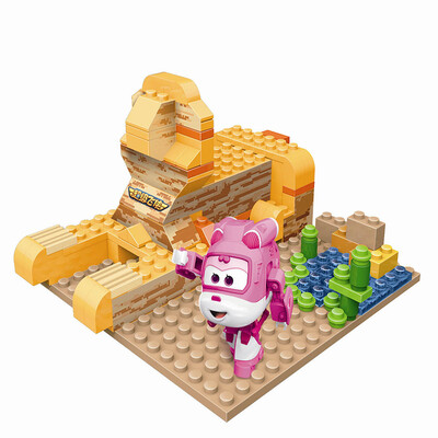 

Tide rose animation cartoon pieces of super flying men scene version of music and music into the building blocks toys SW-M001